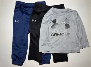 Under Armour Baby Boy 12M 3 Piece Outfit Lot Shirt Black Navy Pants